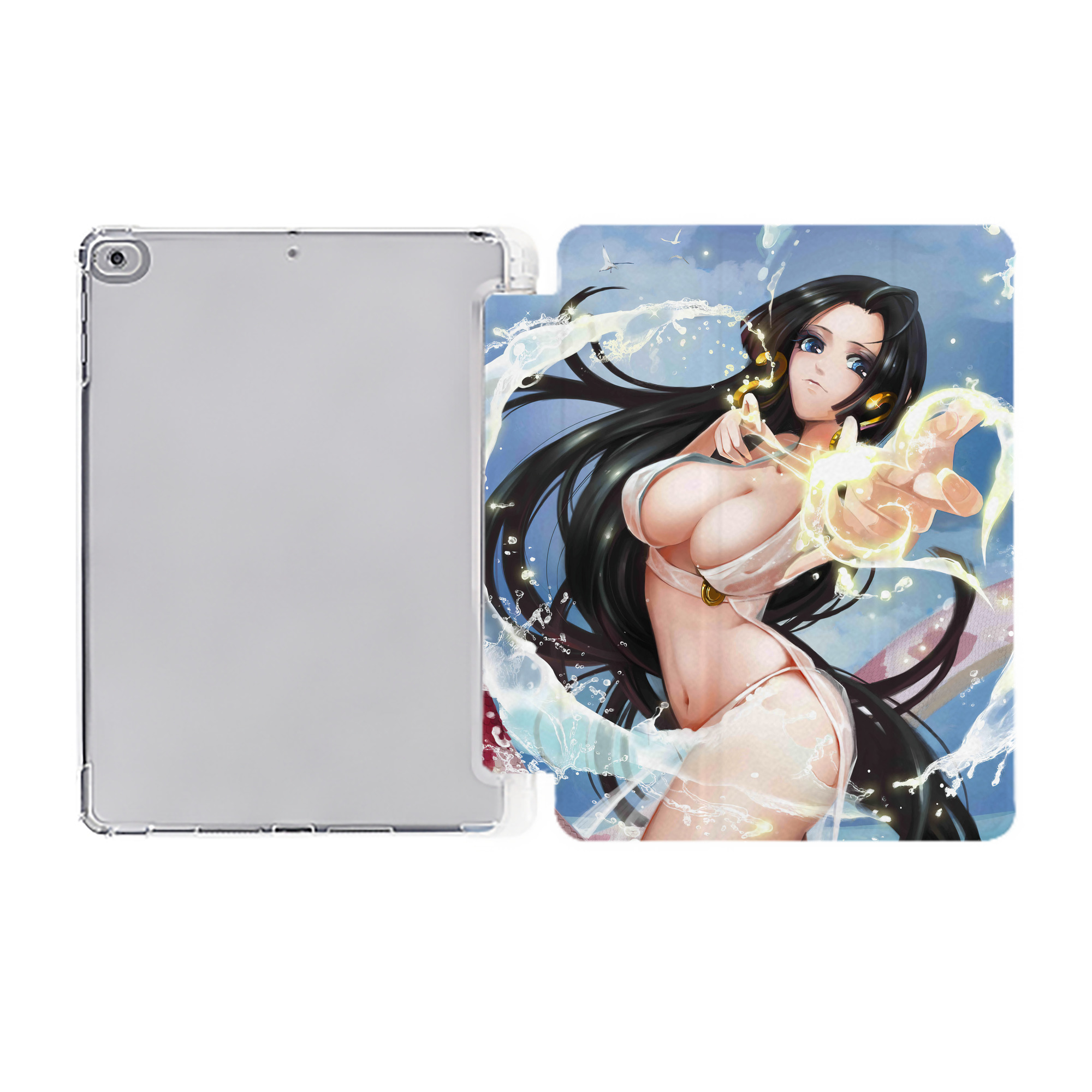 （画像用） ワンピース ONE PIECE IPad ケース ペン収納付き 三つ折りスタンド PUレザー×シリコン 対応機種9.5/10.5/10.9インチ